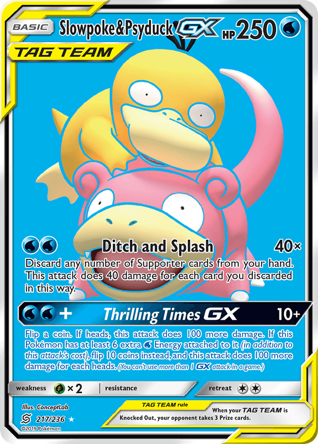 Carta Slowpoke & Psyduck-GX 217/236 do set Unified Minds — Pokémon TCG | Bynx