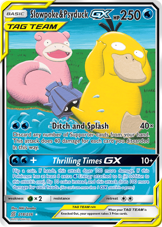 Carta Slowpoke & Psyduck-GX 218/236 do set Unified Minds — Pokémon TCG | Bynx