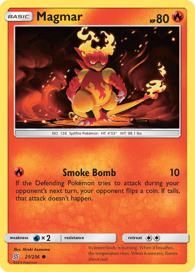 Carta Magmar 21/236 do set Unified Minds — Pokémon TCG | Bynx