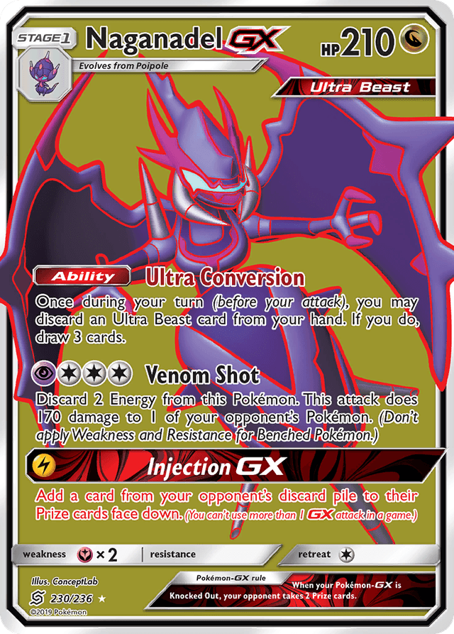 Carta Naganadel-GX 230/236 do set Unified Minds — Pokémon TCG | Bynx