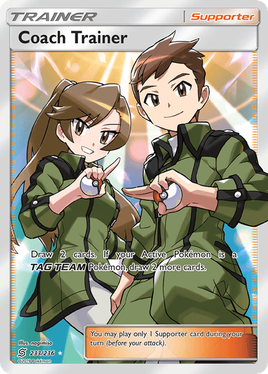 Carta Coach Trainer 233/236 do set Unified Minds — Pokémon TCG | Bynx