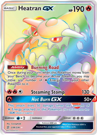 Carta Heatran-GX 238/236 do set Unified Minds — Pokémon TCG | Bynx