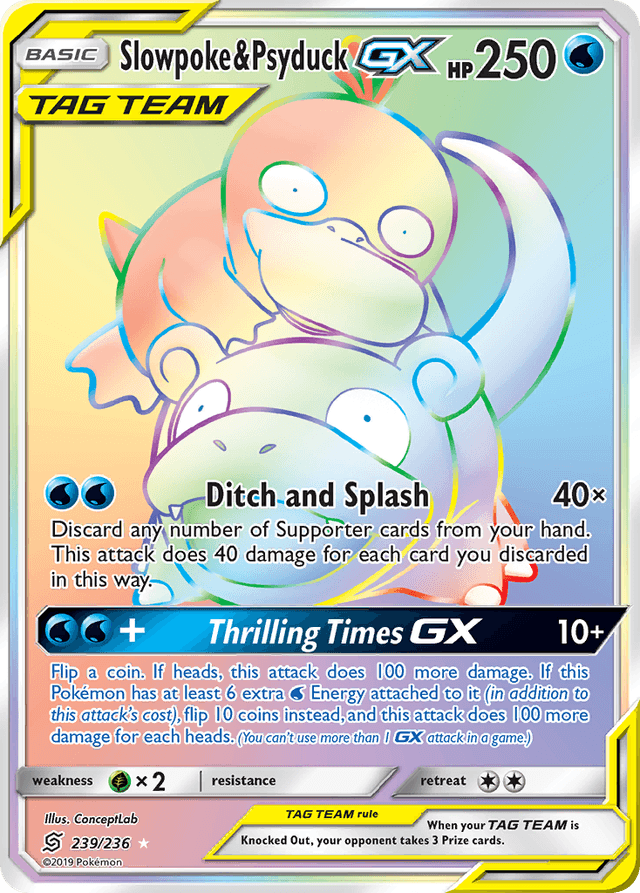 Carta Slowpoke & Psyduck-GX 239/236 do set Unified Minds — Pokémon TCG | Bynx