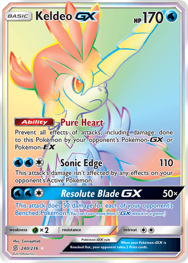 Carta Keldeo-GX 240/236 do set Unified Minds — Pokémon TCG | Bynx