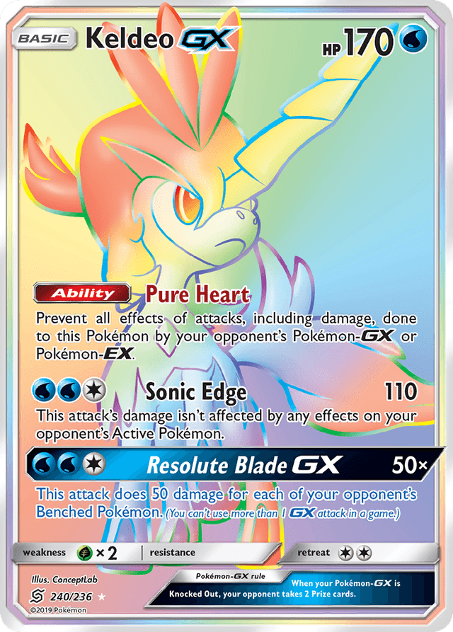 Carta Keldeo-GX 240/236 do set Unified Minds — Pokémon TCG | Bynx