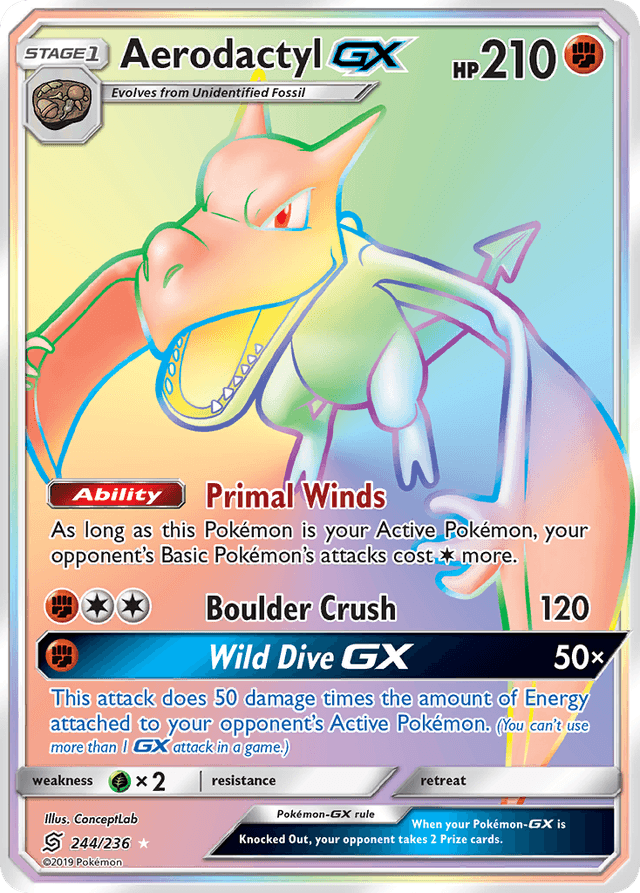 Carta Aerodactyl-GX 244/236 do set Unified Minds — Pokémon TCG | Bynx