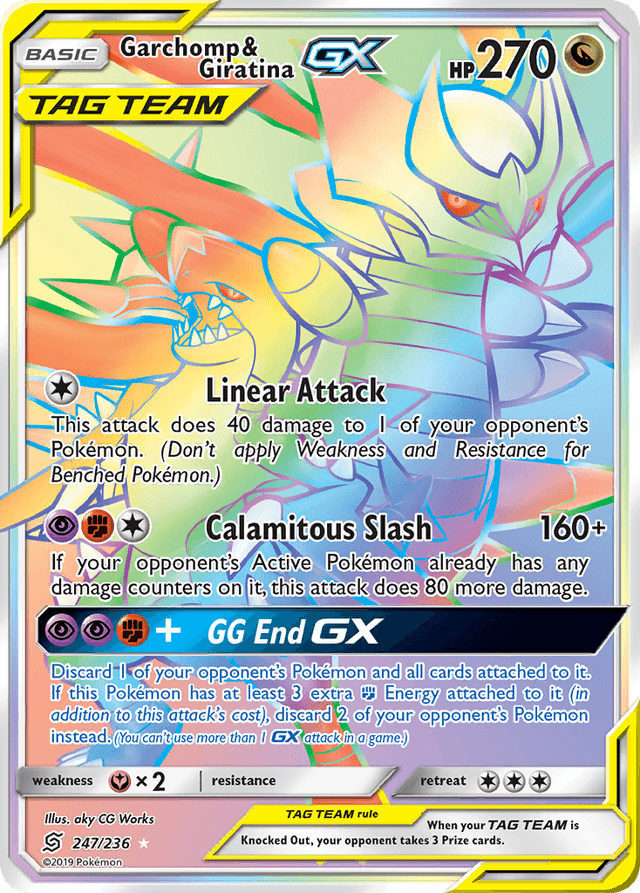 Carta Garchomp & Giratina-GX 247/236 do set Unified Minds — Pokémon TCG | Bynx