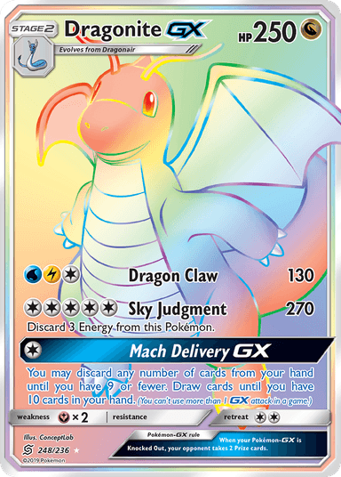 Carta Dragonite-GX 248/236 do set Unified Minds — Pokémon TCG | Bynx