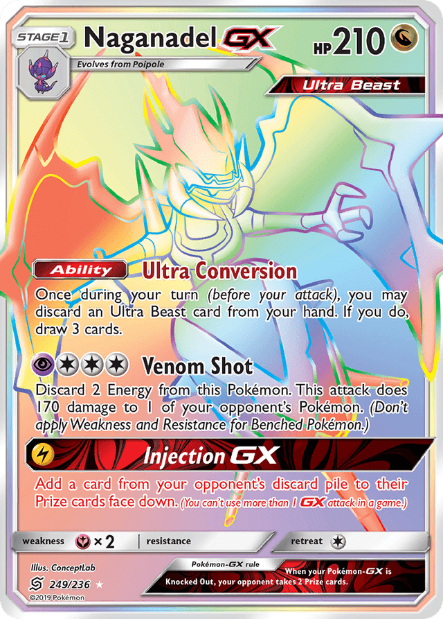 Carta Naganadel-GX 249/236 do set Unified Minds — Pokémon TCG | Bynx