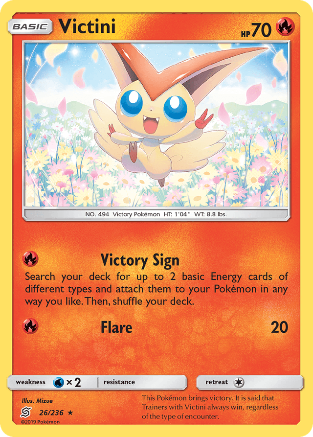 Carta Victini 26/236 do set Unified Minds — Pokémon TCG | Bynx