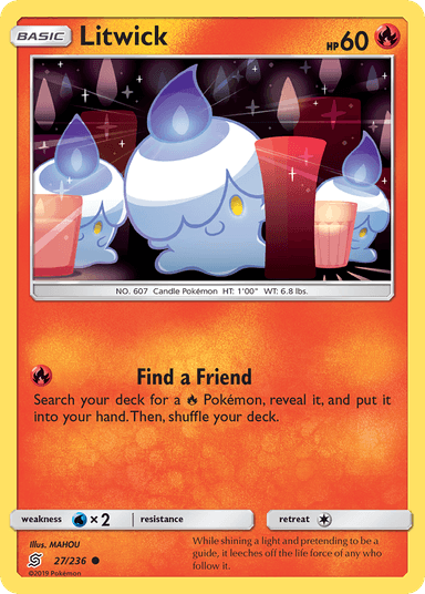Carta Litwick 27/236 do set Unified Minds — Pokémon TCG | Bynx