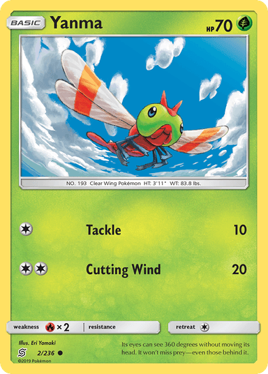 Carta Yanma 2/236 do set Unified Minds — Pokémon TCG | Bynx