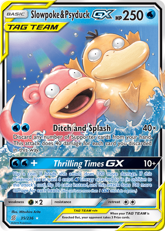 Carta Slowpoke & Psyduck-GX 35/236 do set Unified Minds — Pokémon TCG | Bynx