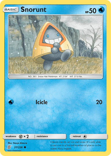 Carta Snorunt 37/236 do set Unified Minds — Pokémon TCG | Bynx