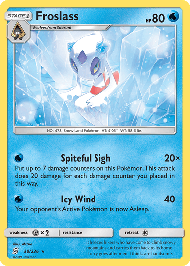 Carta Froslass 38/236 do set Unified Minds — Pokémon TCG | Bynx