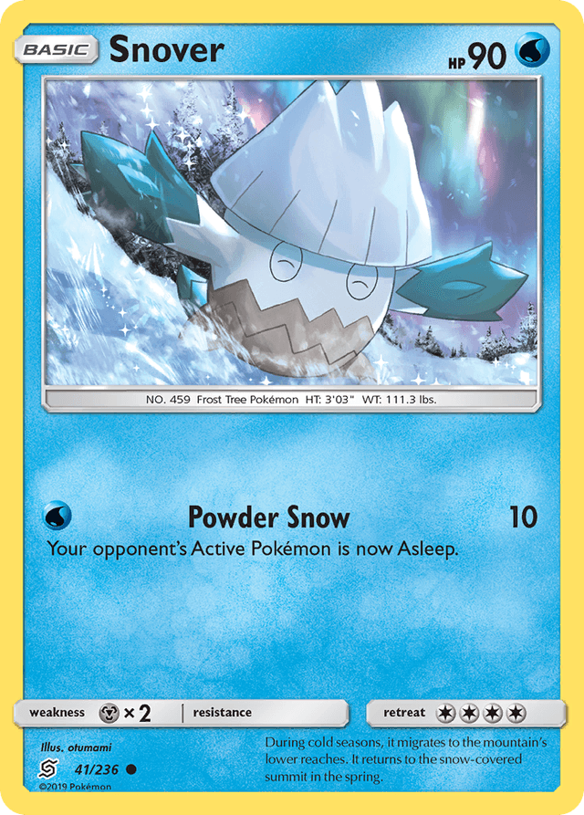 Carta Snover 41/236 do set Unified Minds — Pokémon TCG | Bynx