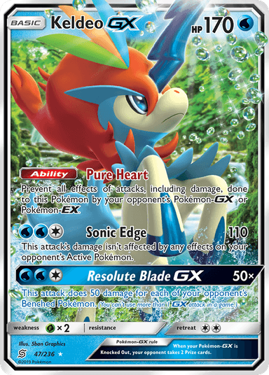 Carta Keldeo-GX 47/236 do set Unified Minds — Pokémon TCG | Bynx