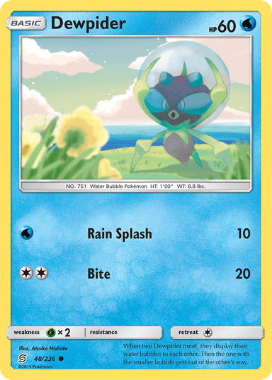 Carta Dewpider 48/236 do set Unified Minds — Pokémon TCG | Bynx
