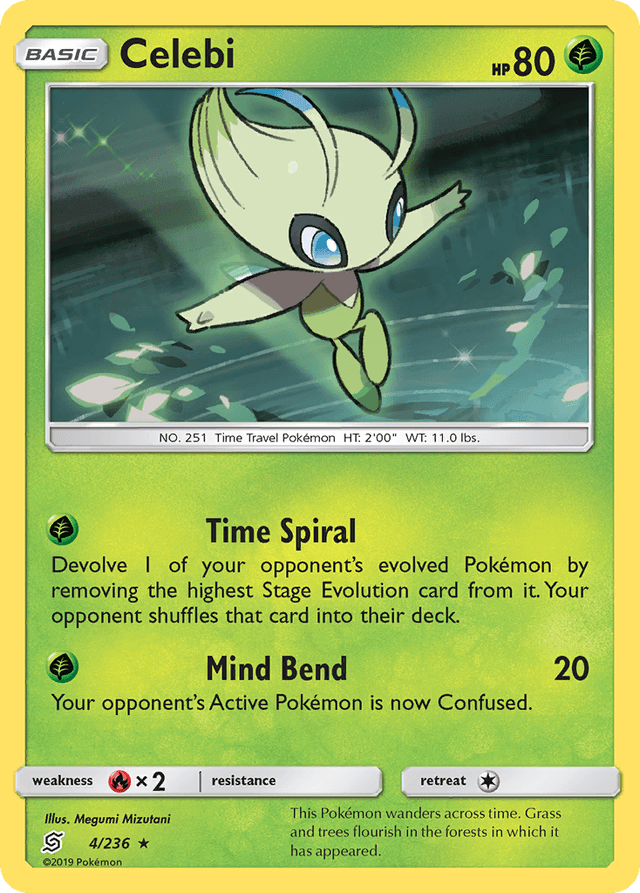 Carta Celebi 4/236 do set Unified Minds — Pokémon TCG | Bynx