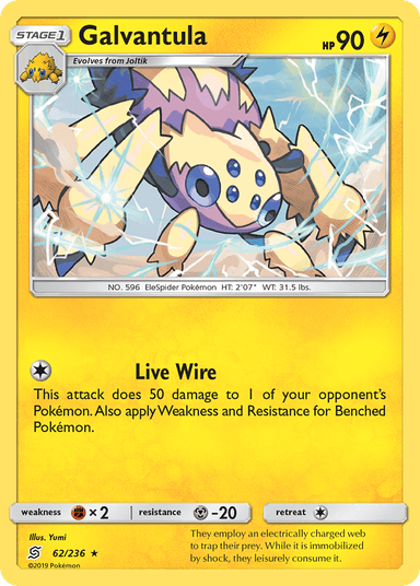 Carta Galvantula 62/236 do set Unified Minds — Pokémon TCG | Bynx