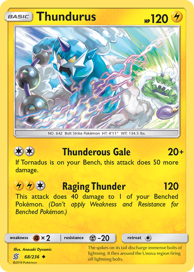Carta Thundurus 68/236 do set Unified Minds — Pokémon TCG | Bynx