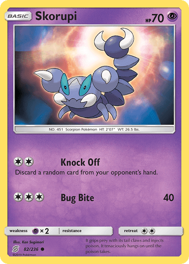 Carta Skorupi 82/236 do set Unified Minds — Pokémon TCG | Bynx