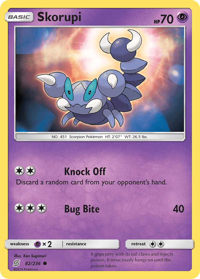 Carta Skorupi 82/236 do set Unified Minds — Pokémon TCG | Bynx