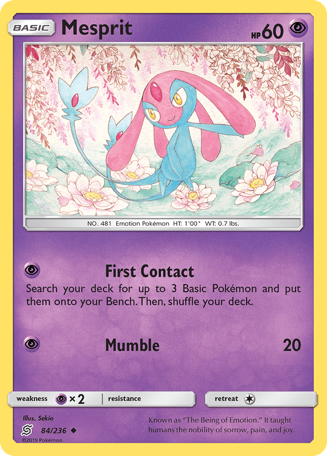 Carta Mesprit 84/236 do set Unified Minds — Pokémon TCG | Bynx
