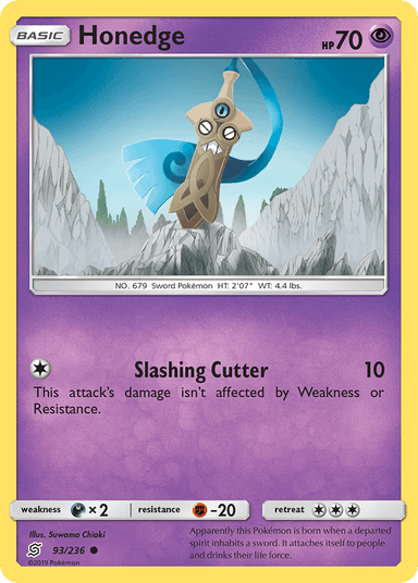 Carta Honedge 93/236 do set Unified Minds — Pokémon TCG | Bynx