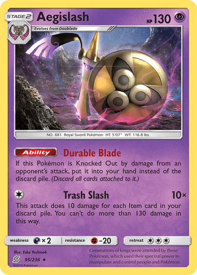 Carta Aegislash 95/236 do set Unified Minds — Pokémon TCG | Bynx