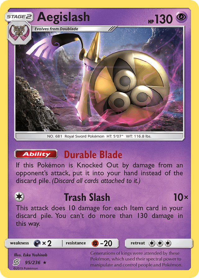 Carta Aegislash 95/236 do set Unified Minds — Pokémon TCG | Bynx