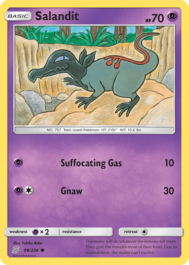 Carta Salandit 98/236 do set Unified Minds — Pokémon TCG | Bynx