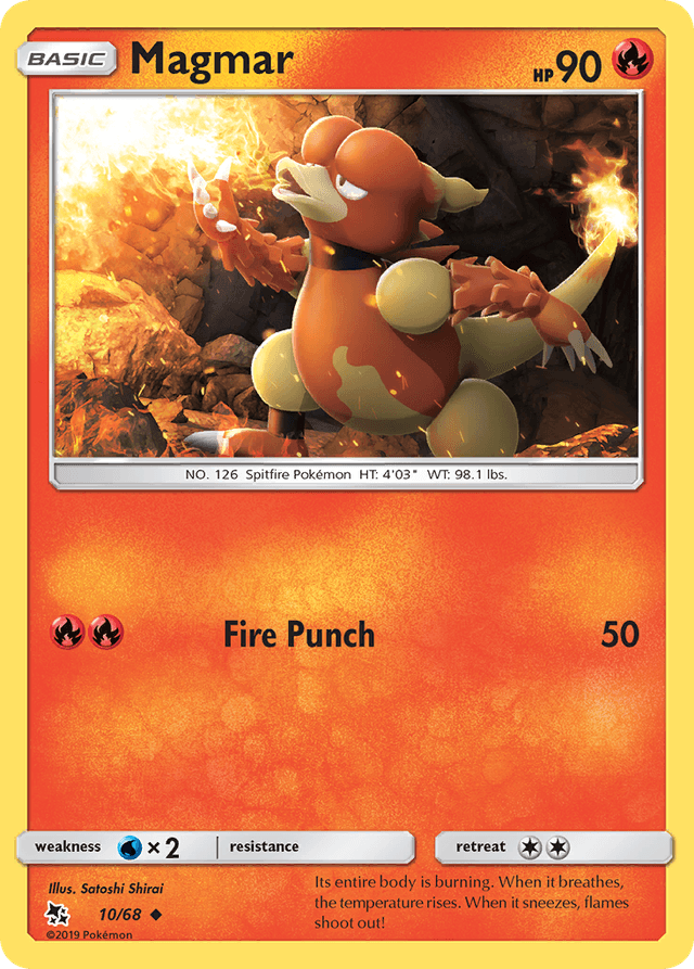 Carta Magmar 10/68 do set Hidden Fates — Pokémon TCG | Bynx