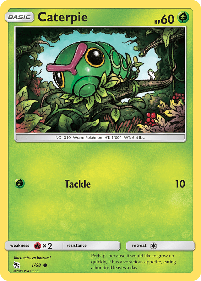 Carta Caterpie 1/68 do set Hidden Fates — Pokémon TCG | Bynx