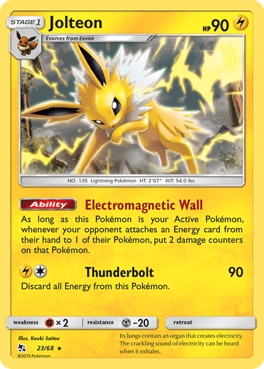 Carta Jolteon 23/68 do set Hidden Fates — Pokémon TCG | Bynx