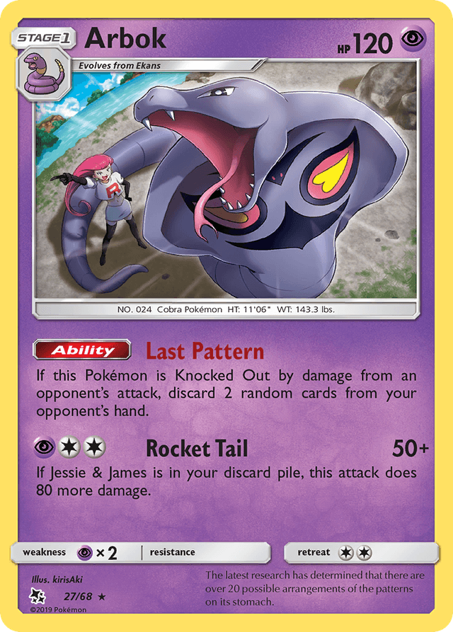 Carta Arbok 27/68 do set Hidden Fates — Pokémon TCG | Bynx