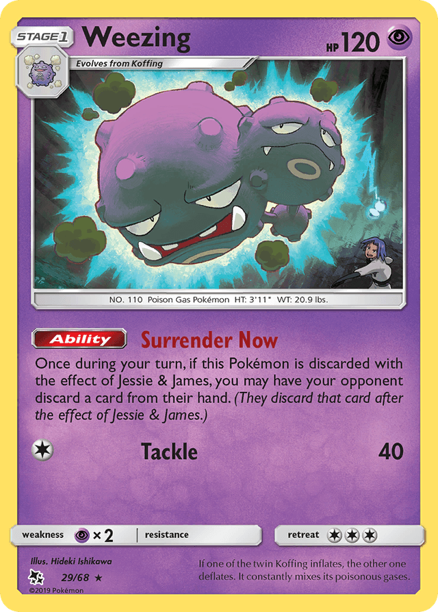 Carta Weezing 29/68 do set Hidden Fates — Pokémon TCG | Bynx