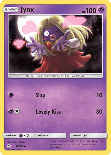 Carta Jynx 30/68 do set Hidden Fates — Pokémon TCG | Bynx