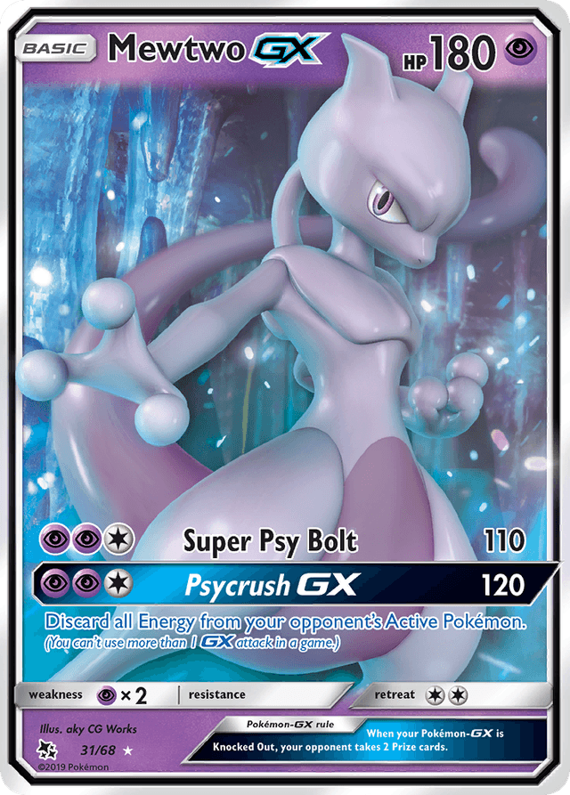 Carta Mewtwo-GX 31/68 do set Hidden Fates — Pokémon TCG | Bynx