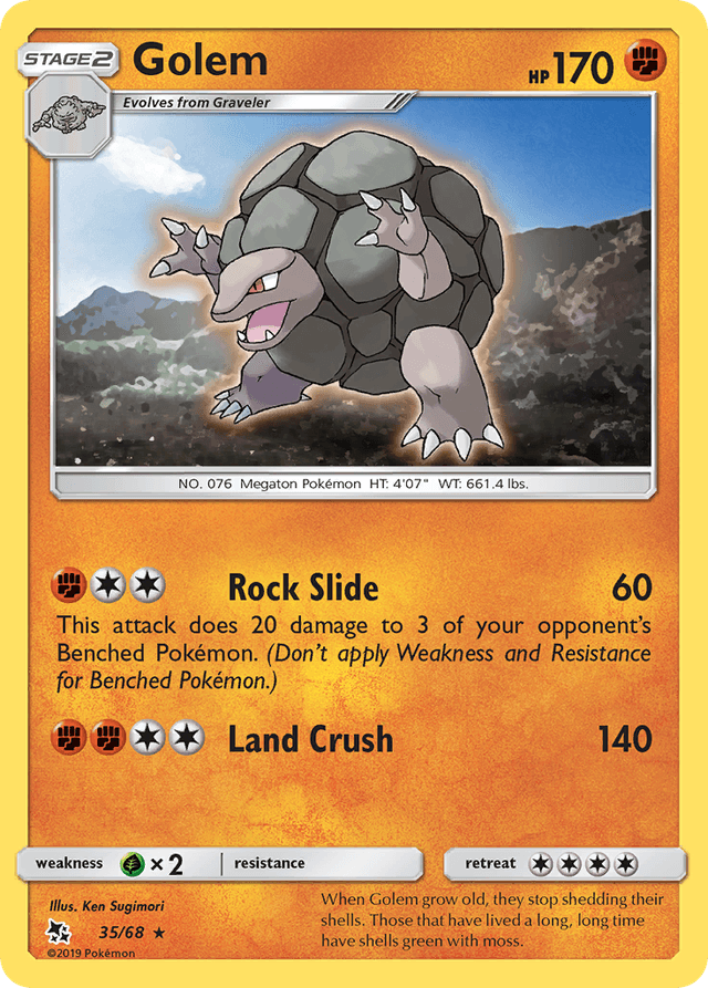 Carta Golem 35/68 do set Hidden Fates — Pokémon TCG | Bynx