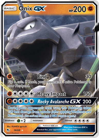 Carta Onix-GX 36/68 do set Hidden Fates — Pokémon TCG | Bynx