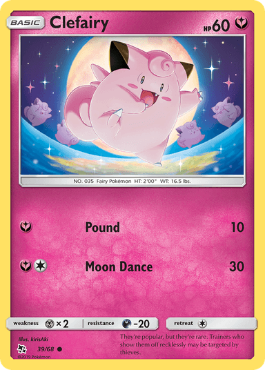 Carta Clefairy 39/68 do set Hidden Fates — Pokémon TCG | Bynx