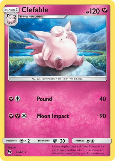 Carta Clefable 40/68 do set Hidden Fates — Pokémon TCG | Bynx