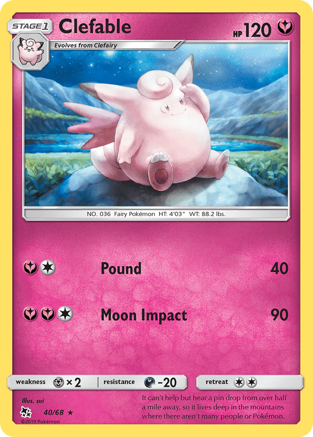 Carta Clefable 40/68 do set Hidden Fates — Pokémon TCG | Bynx