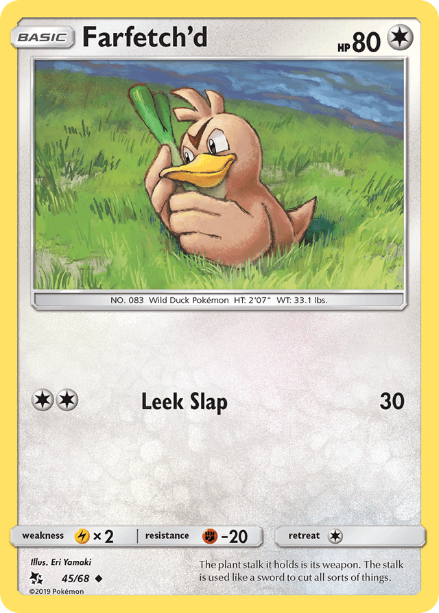 Carta Farfetch'd 45/68 do set Hidden Fates — Pokémon TCG | Bynx
