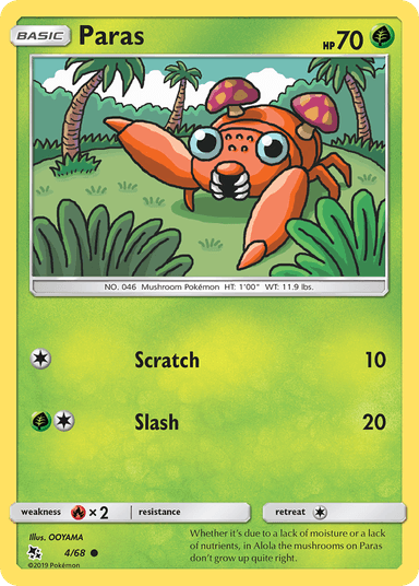 Carta Paras 4/68 do set Hidden Fates — Pokémon TCG | Bynx