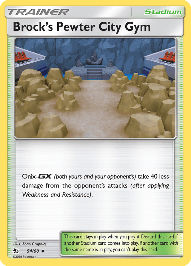 Carta Brock's Pewter City Gym 54/68 do set Hidden Fates — Pokémon TCG | Bynx