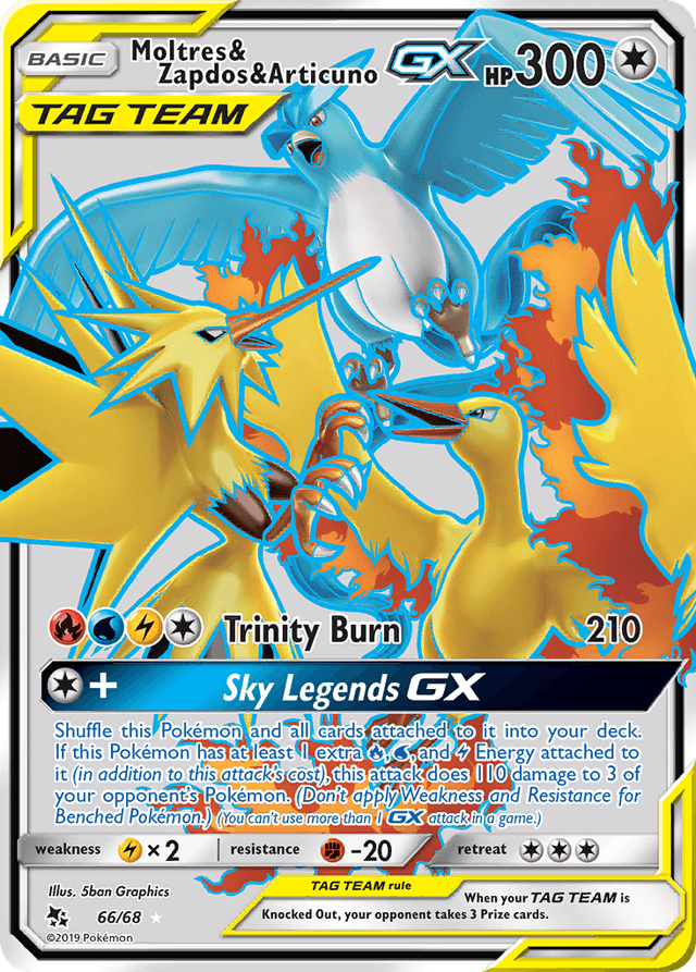Carta Moltres & Zapdos & Articuno-GX 66/68 do set Hidden Fates — Pokémon TCG | Bynx
