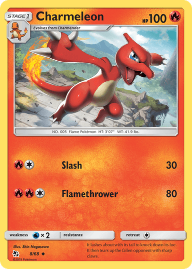 Carta Charmeleon 8/68 do set Hidden Fates — Pokémon TCG | Bynx