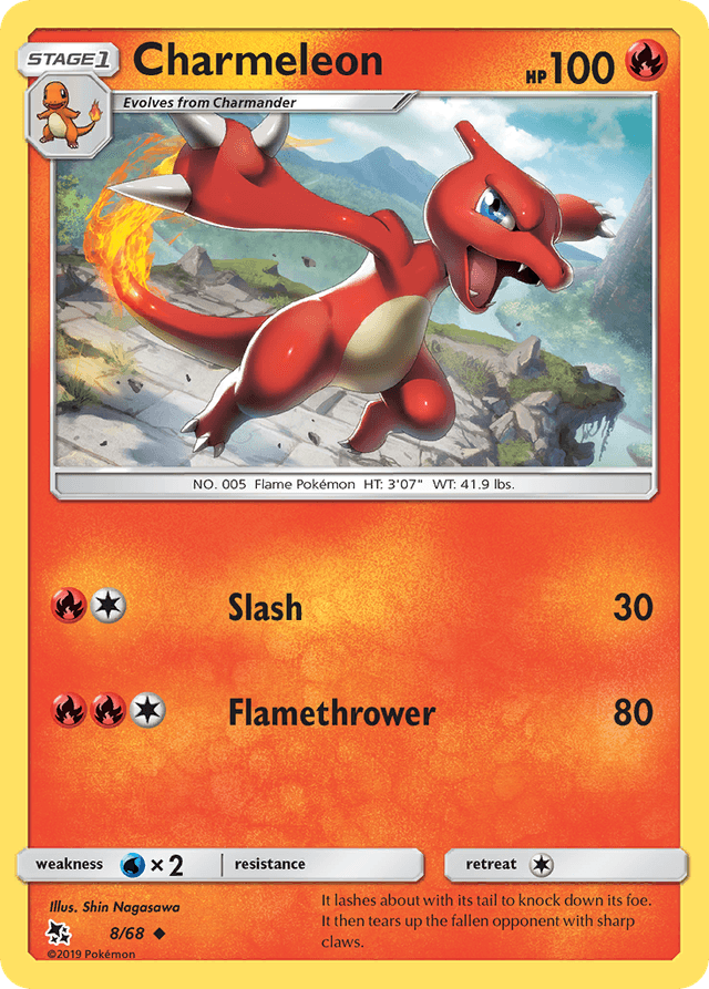Carta Charmeleon 8/68 do set Hidden Fates — Pokémon TCG | Bynx